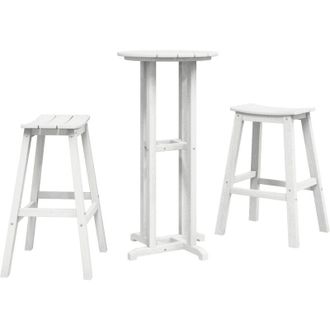 vidaXL Juego De Bar En El Jard&iacute;n 3 Pcs Blanco Hdpe Vidaxl
