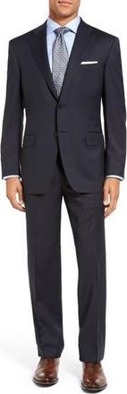 Canali Classic Fit Wool Suit in Navy at Nordstrom Rack, Size 43 Us / 54 Eu Long