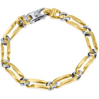 Pompeii3 Mens Link 14k Gold (28gram) or Platinum (45gram) 7.5mm Bracelet 8.5