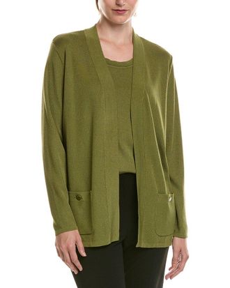 Anne Klein Petite Semi Sheer Short Sleeve Cardigan