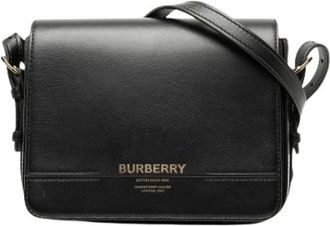 Burberry Pre-owned Cross Body Bags, female, Black, Size: ONE SIZE Pre-owned Leather Crossbody Bag