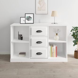 vidaXL Vidaxl - Aparador Madera Contrachapada Blanco Brillo 104,5x35,5x67,5 Cm