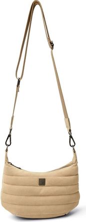 Think Royln Quilted Mini Moon Crossbody Bag in Soft Sand Suede at Nordstrom