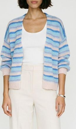 Vero Moda Maybe Stripe Open Front Cardigan in Cashmere Bluestripes Nebulas B at Nordstrom, Size X-Small