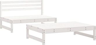 vidaXL Juego De Muebles De Jard&iacute;n 2 Piezas Madera Maciza Pino Blanco Vidaxl