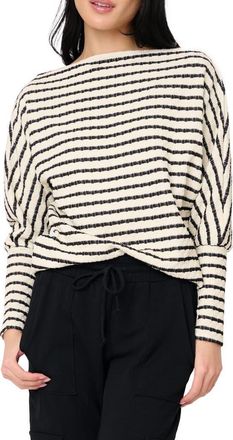 Gibsonlook Slouchy Stripe Sweater in Natural/black Stripe at Nordstrom, Size Xx-Small