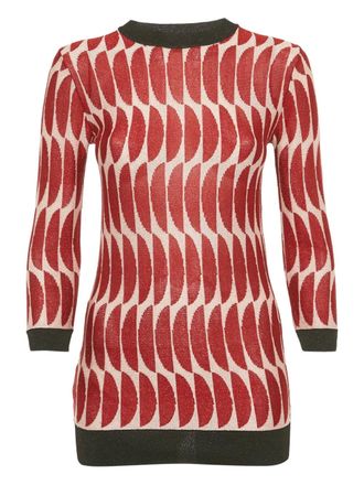 Marni knitted sheer sweater - Red