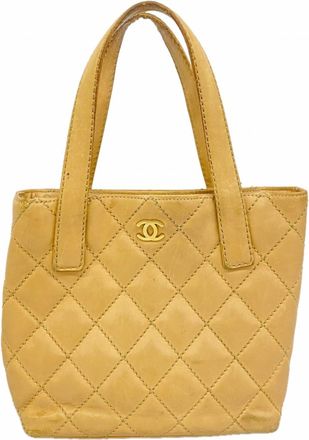 Chanel Beige Leather Tote Bag (Pre-Owned)