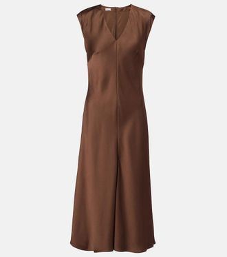 Brunello Cucinelli Monili satin midi dress