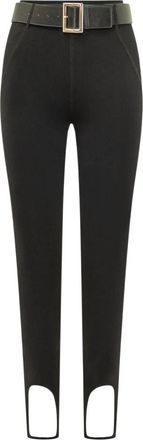 Self Portrait Capri Knit Leggings - Dames - Leggings - Zwart - S - Leer - Broeken