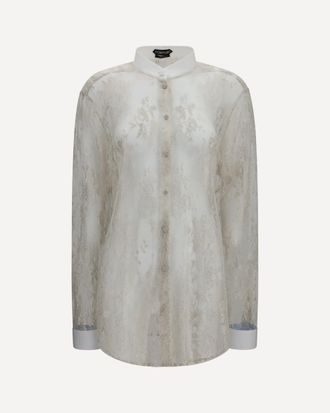 Tom Ford Camicia con pizzo e ricami floreali Woman 38