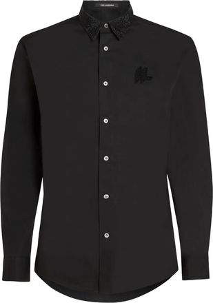 Karl Lagerfeld Camicia con colletto decorato - Nero