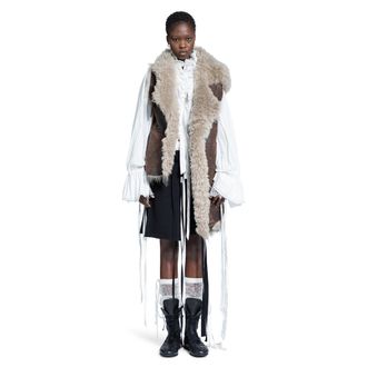 Ann Demeulemeester Aleid Asymmetric Shearling Vest