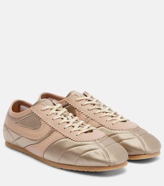 Dries Van Noten Leather-trimmed satin sneakers