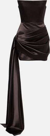 Alex Perry Draped satin bustier dress