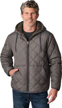 Free Country Mens Atlas Hooded Quilted Reversible Sherpa Jacket