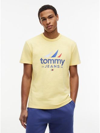 Tommy Hilfiger Mens Tommy Jeans Sailing Logo T-Shirt - Yellow - XL