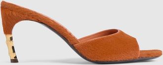 Gucci Womens Castello Slide, Orange, Leather