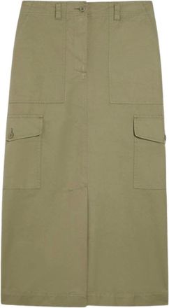 Max Mara Rokken, Dames, Groen, L, Katoen, Cargo Pocket Canvas Rok
