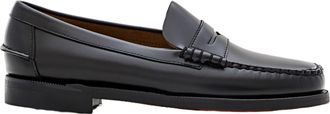 Sebago Black Classic Dan Polished Leather Penny Slip-On Loafers
