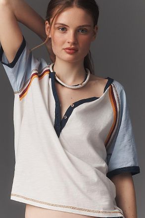 Pilcro 100% Cotton Henley Tee
