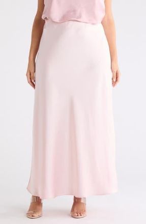 Renee C Satin A-Line Skirt in Baby Pink at Nordstrom Rack, Size 3X