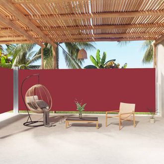 Berkfield Home Retractable Side Awning Red 200x1000 cm