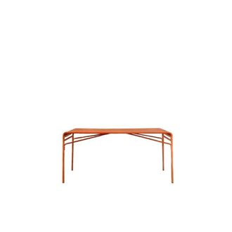 Tikamoon Mesa de jard&iacute;n rectangular de metal naranja 4/6 personas