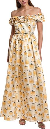 Agua Bendita Agua By Agua Bendita Bisuteria Linen & Silk-Blend Maxi Dress