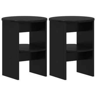 vidaXL Armario Auxiliar 2 Pcs Negro &Oslash;40 X 50 Cm Madera De Ingenier&iacute;a Vidaxl