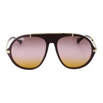Chlo&eacute; Sunglasses, unisex, Red, Size: 58 MM Oversized Pilot Sunglasses