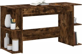 Berkfield Home Decorative Desk Smoked Oak 140x50x75 cm Engineered Wood in Brown | Size: 140 x 50 x 75 cm
