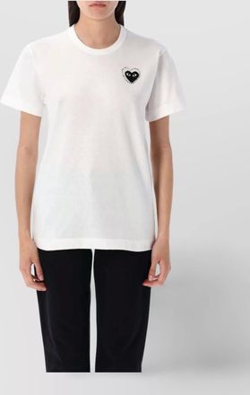 Comme Des Gar&ccedil;ons crystal embellished heart cotton t-shirt