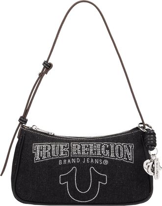 True Religion Bling Logo Denim Shoulder Bag
