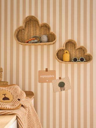 Vertbaudet 2er-Set Wandregale in Wolkenform f&uuml;r das Kinderzimmer beige