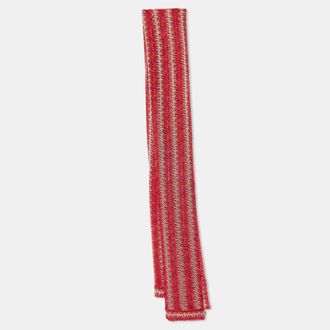 Missoni Red/pink Textured Lurex Knit Stole