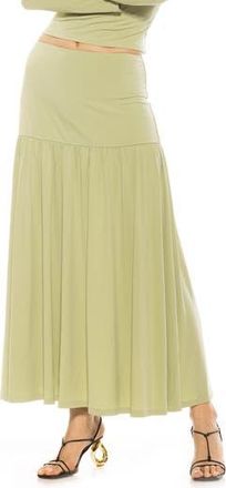 Alexia Admor Lia Low Rise Maxi Skirt in Sage at Nordstrom Rack, Size X-Large
