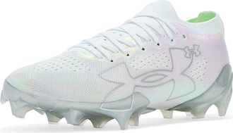 Under Armour Blur Pro Football Cleats Mens Cleated Shoes White/Metallic Silver/Halo Gray : 12.5 D - Medium, Synthetic