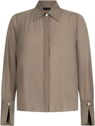 Liu Jo Better Georgette overhemd - Dames - Blouses & Shirts - Bruin - Maat: 2XL Zijde
