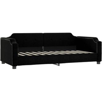 vidaXL Sof&aacute; Cama Sin Colch&oacute;n Tela Negro 90x190 Cm Vidaxl