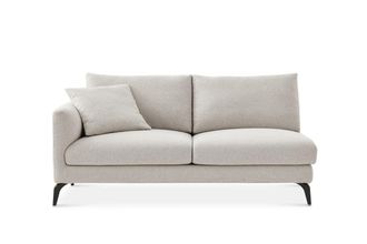 Castlery Spill-Resistant 2 Seater Sofa with Removable Frame and Cushion Covers and Black Legs - Grey | Lena by Castlery