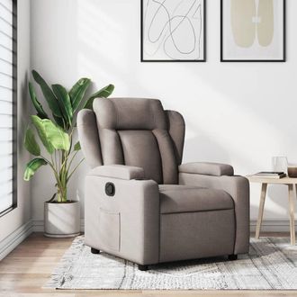 vidaXL Sill&oacute;n Reclinable De Tela Gris Taupe Vidaxl
