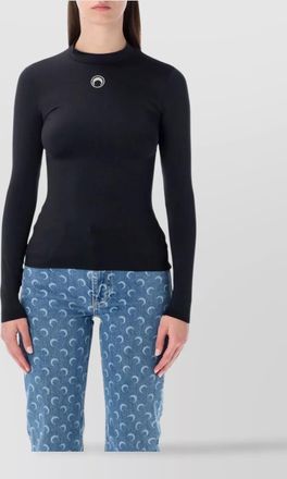 Marine Serre crystal-embellished turtleneck long-sleeve top