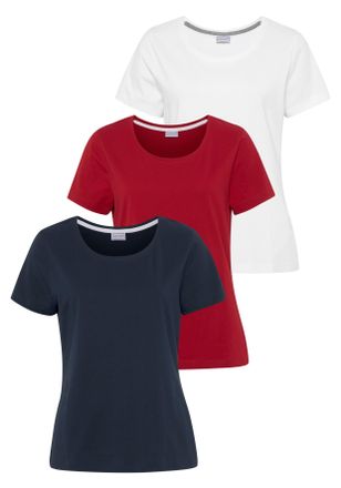 Eastwind T-Shirt EASTWIND, Damen, Gr. 32/34, bunt (marine, rot, wei&szlig;), Single Jersey, Obermaterial: 100% Baumwolle, clean, unifarben, Basic, figurumspielend h&uuml;