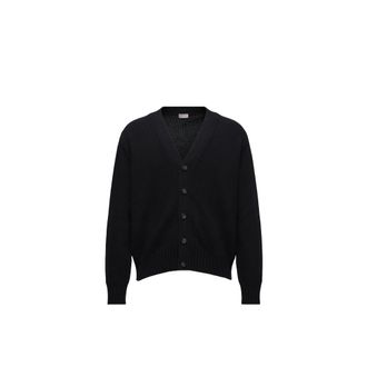 Moncler Moncler V-neck Wool Cardigan, Men, Black, Size: Xxl