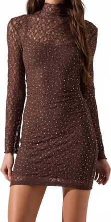 Astr Kourtney Mini Dress In Brown