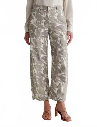 AG - Adriano Goldschmied Fiona High Rise Barrel Trousers In Urban Camo Grey Multi