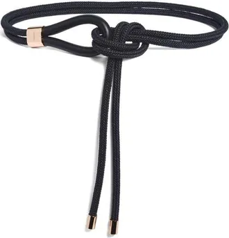 Max Mara Targa Knotted Leather Belt in Black at Nordstrom