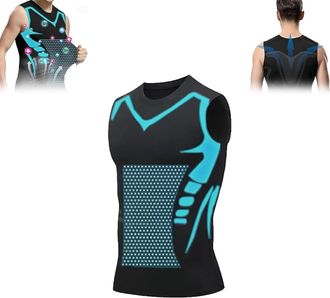 Generic Nuvraa V2 Compression Vest, V-Boost V2 - V Boost Shape Wear Shirt Men, 2025 New Version Ionic Shaping Vest for Men (Black,L)