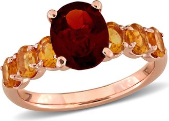 Mimi & Max 3ct TGW Garnet Madeira Citrine Ring in Rose Plated Sterling Silver